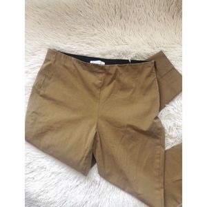 EVERLANE tan side zip work high waisted pant